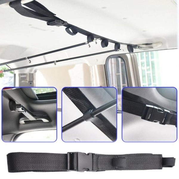 Fishing Tool |   2Pcs Car Fishing Rod Holder Adjustable Vehicle Fishing Rod Rack Holder Strap