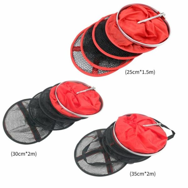 Fishing Tool |   Aluminum Fishing Net Cage Foldable Floating Wire Fish Basket Fishing Gear