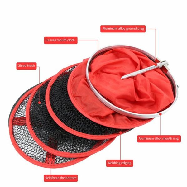 Fishing Tool |   Aluminum Fishing Net Cage Foldable Floating Wire Fish Basket Fishing Gear