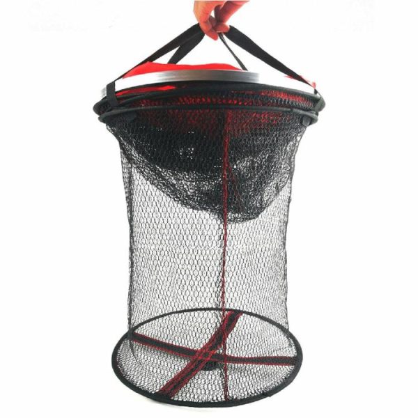 Fishing Tool |   Aluminum Fishing Net Cage Foldable Floating Wire Fish Basket Fishing Gear