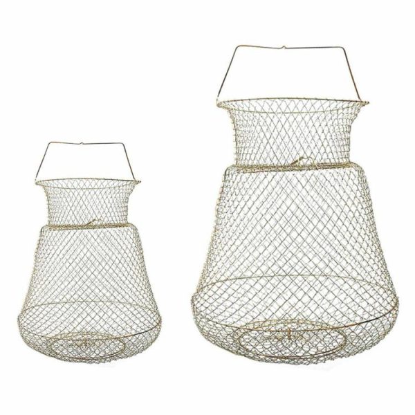 Fishing Tool |   Foldable Steel Fish Protection Basket Portable Wire Fish Crab Starage Cage