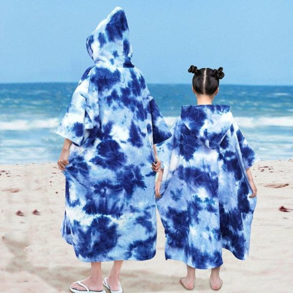 Pool & Accessories |   Beach Poncho Multifunctional Bath Swim Towel Microfiber Fabric Quick Dry Tie-Dry