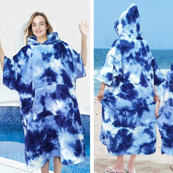 Pool & Accessories |   Beach Poncho Multifunctional Bath Swim Towel Microfiber Fabric Quick Dry Tie-Dry