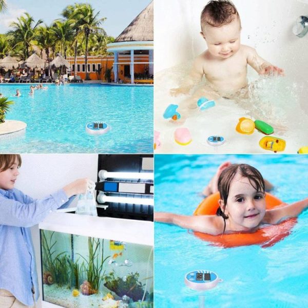 Pool & Accessories |   Floating Digital Pool Thermometer Solar Powered Outdoor Spa Thermometer