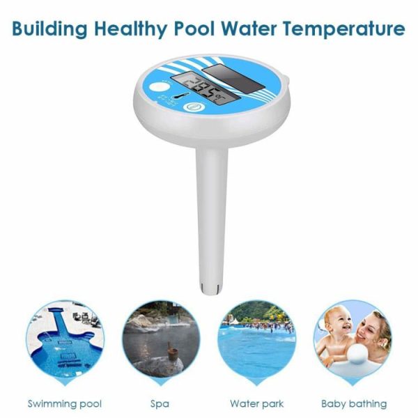 Pool & Accessories |   Floating Digital Pool Thermometer Solar Powered Outdoor Spa Thermometer