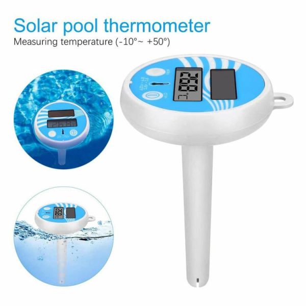 Pool & Accessories |   Floating Digital Pool Thermometer Solar Powered Outdoor Spa Thermometer