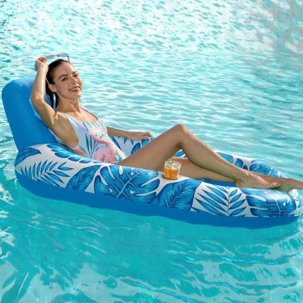 Pool & Accessories |   Inflatable Pool Floating Chair Seat Adults Water Sports Swim Ring Recliners