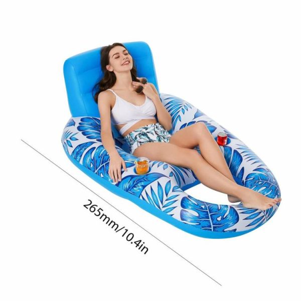 Pool & Accessories |   Inflatable Pool Floating Chair Seat Adults Water Sports Swim Ring Recliners