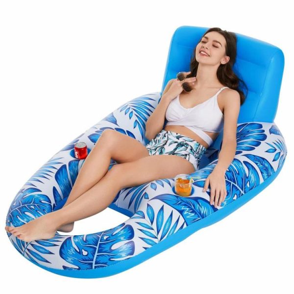 Pool & Accessories |   Inflatable Pool Floating Chair Seat Adults Water Sports Swim Ring Recliners