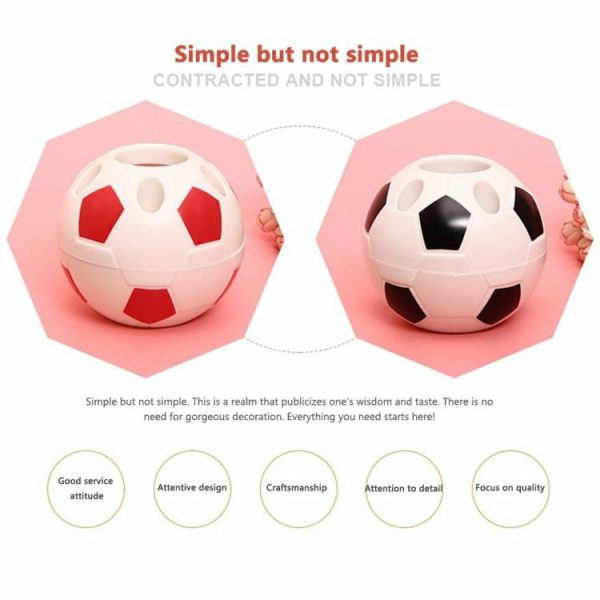 Soccer |   Cute Football Shaped Pen Holder Students Pencil Storage Rack Desktop Decor