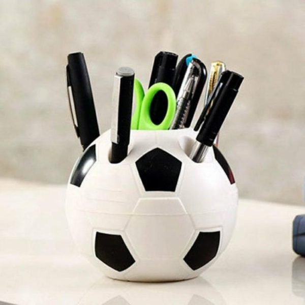 Soccer |   Cute Football Shaped Pen Holder Students Pencil Storage Rack Desktop Decor