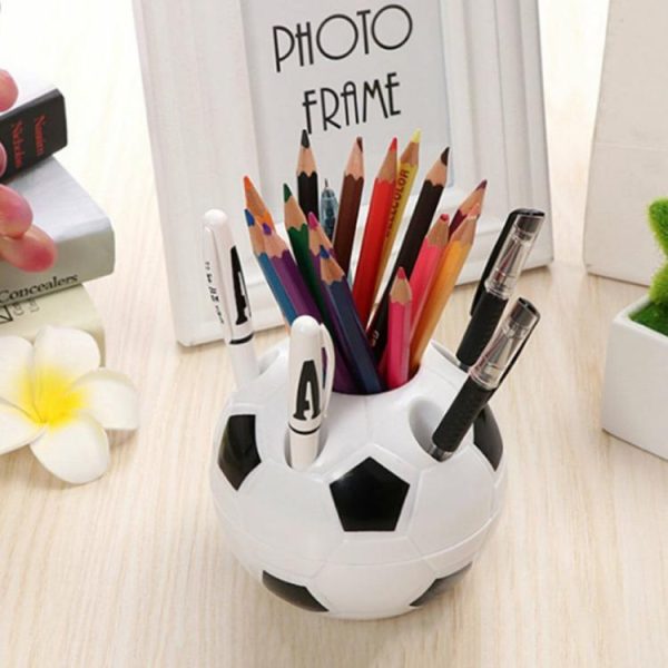 Soccer |   Cute Football Shaped Pen Holder Students Pencil Storage Rack Desktop Decor