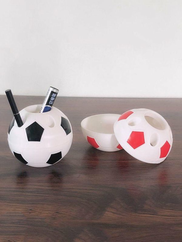 Soccer |   Cute Football Shaped Pen Holder Students Pencil Storage Rack Desktop Decor