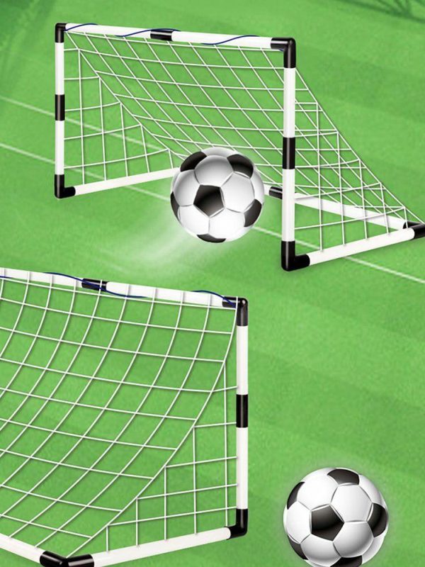 Soccer |   Foldable Football Goal Post with Pump & Ball Mini Football Goal for Kid Children