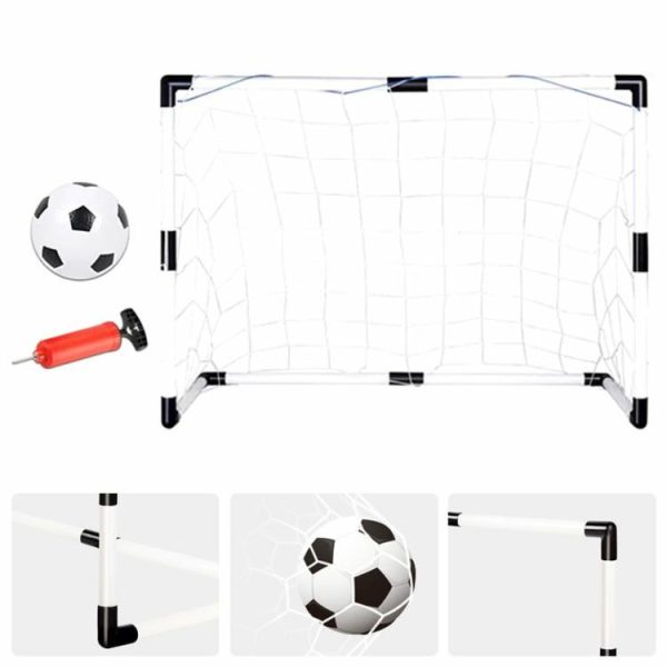 Soccer |   Foldable Football Goal Post with Pump & Ball Mini Football Goal for Kid Children