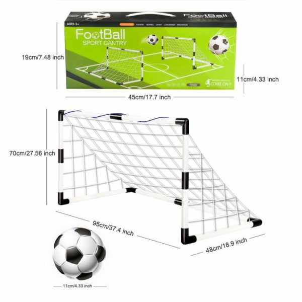 Soccer |   Foldable Football Goal Post with Pump & Ball Mini Football Goal for Kid Children