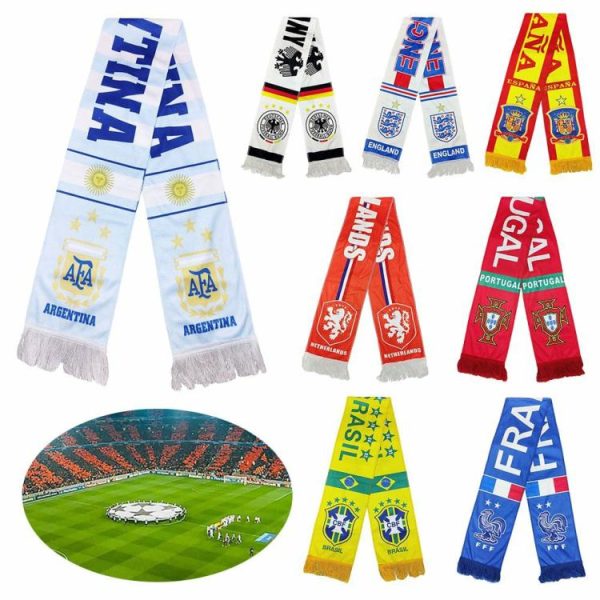 Soccer |   Football Scarf 140x130cm Cotton National Team Scarf for Cheering Soccer Fan