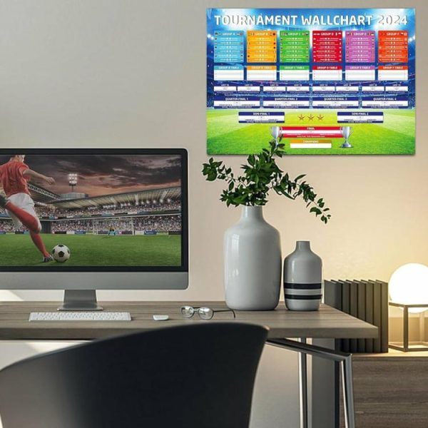 Soccer |   Football Wallchart 2024 UK Time Football Match Tracker for Pub Garage Decoration