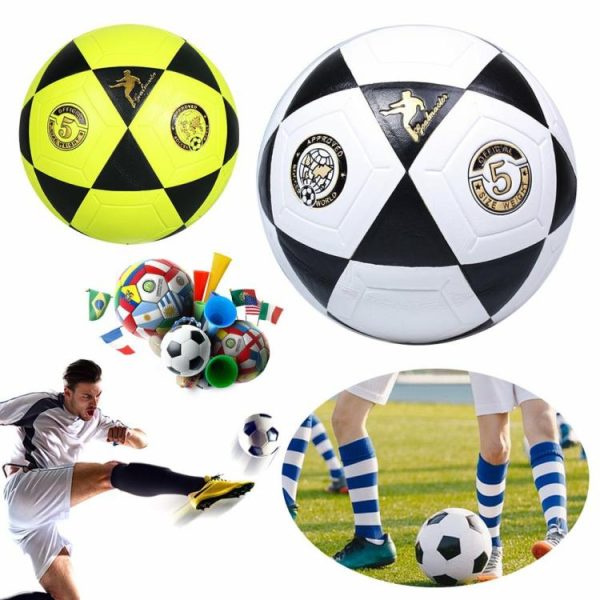 Soccer |   Size 5 Soccer Ball Black Triangle Print School Competition Football for Youth