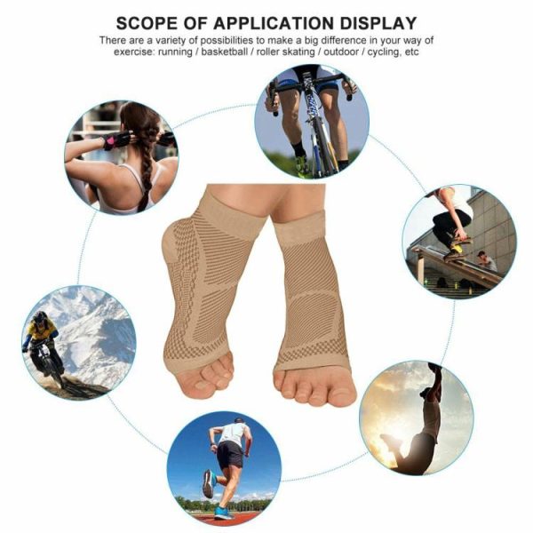 Sports Safety |   2Pcs Ankle Compression Brace Ankle Support Sleeves for Women Men Neuropathy Pain