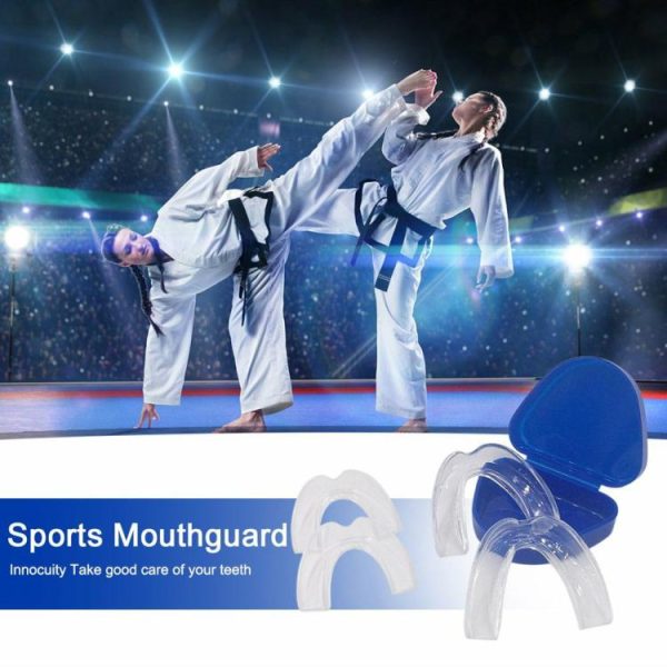 Sports Safety |   4Pcs Mouth Guard EVA Anti-Grinding Mouthguard Sports Mouth Guard for Adults Kids