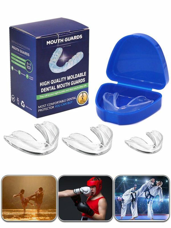 Sports Safety |   4Pcs Mouth Guard EVA Anti-Grinding Mouthguard Sports Mouth Guard for Adults Kids