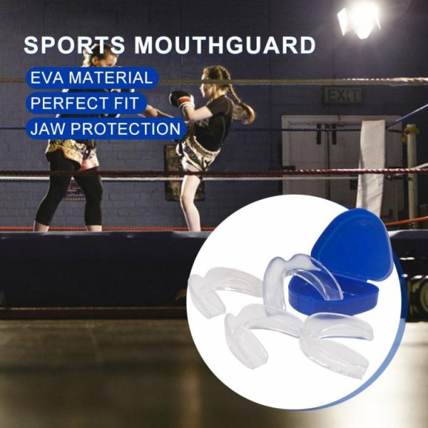 Sports Safety |   4Pcs Mouth Guard EVA Anti-Grinding Mouthguard Sports Mouth Guard for Adults Kids