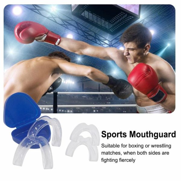 Sports Safety |   4Pcs Mouth Guard EVA Anti-Grinding Mouthguard Sports Mouth Guard for Adults Kids