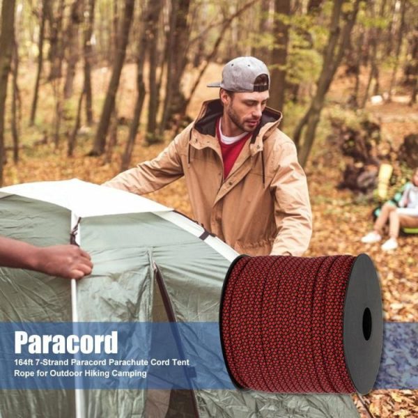 Surfing |   164ft 7-Strand Paracord Parachute Cord Tent Rope for Outdoor Hiking Camping