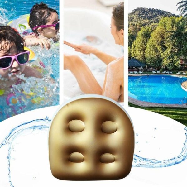 Swimming |   SPA Inflatable Cushion Tub Anti-Hemorrhoids Inflatable Seat Pad (Golden)