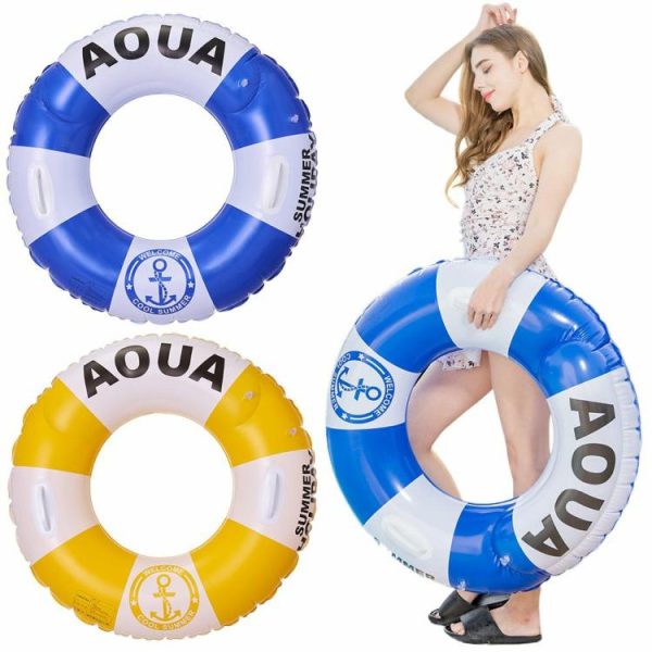 Swimming |   Swimming Ring with Handles Inflatable Pool Float Swim Ring for Kids and Adults