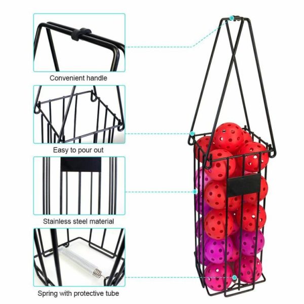 Tennis |   Tennis Ball Hopper Basket with Handle Pickleball Collector for Picking Storage