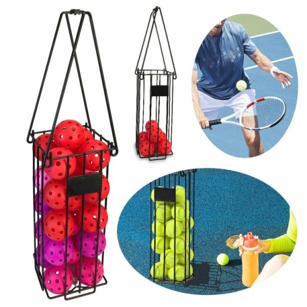 Tennis |   Tennis Ball Hopper Basket with Handle Pickleball Collector for Picking Storage