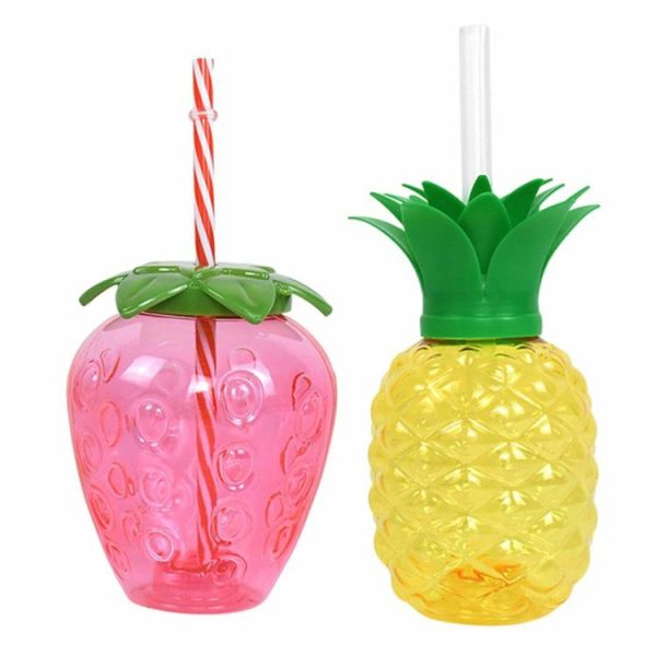 Water fun |   3/6pcs Drinking Cup 500ml Pineapple/Strawberry Shape Creative Beach Party Favors