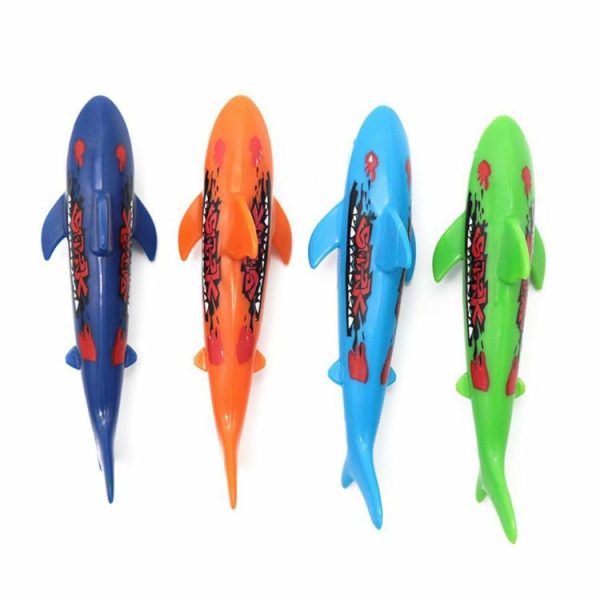 Water fun |   4Pcs Diving Practice Toys Multicolor Fun Shark Swim Toys Beach Pool Accessories