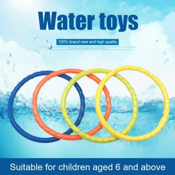 Water fun |   4Pcs Pool Sinking Toys PVC Dive Swim Rings Set for Kid Children Swimming Diving