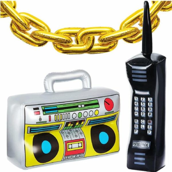 Water fun |   80s 90s Inflatable Radio Boombox Mobile Phone Chains Prop Birthday Supplies