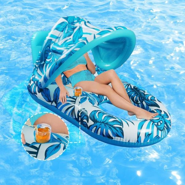 Water fun |   Beach Folding Hammocks PVC Floating Lounger Air Mattress for Swimming Pool Party