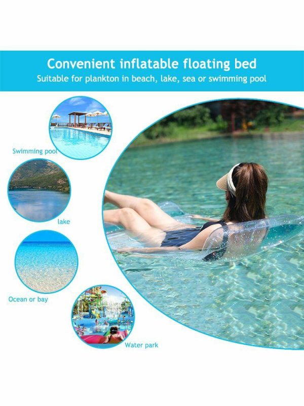 Water fun |   Foldable Water Hammock Inflatable Floating Swimming Mattress with Sequins