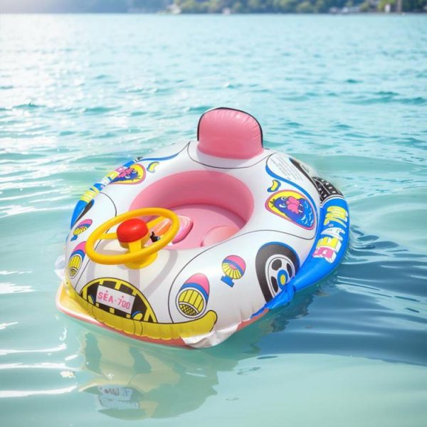 Water fun |   Inflatable Swimming Ring PVC Thickened Car Horn Boat Pool Accessories for Kids