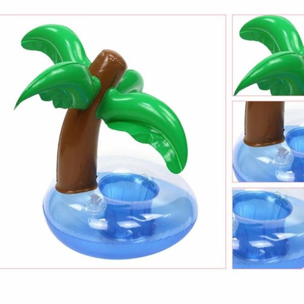 Water fun |   Mini Coconut Tree Inflatable Drink Floating Beverage Cup Holder Toy