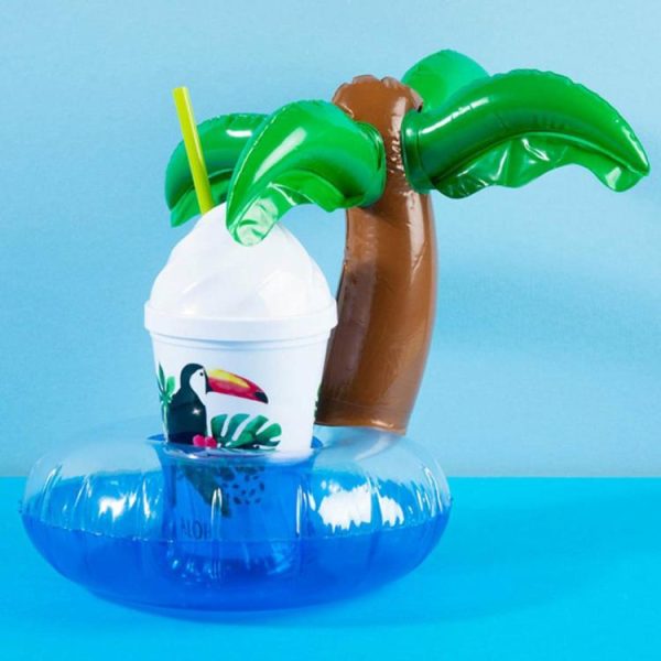 Water fun |   Mini Coconut Tree Inflatable Drink Floating Beverage Cup Holder Toy