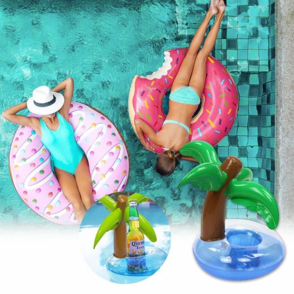 Water fun |   Mini Coconut Tree Inflatable Drink Floating Beverage Cup Holder Toy