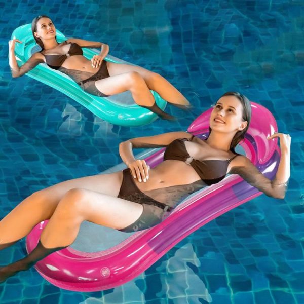 Water fun |   PVC Inflat Air Mattress Foldable Portable Durable Wear Resistant for Summer Pool