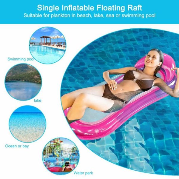 Water fun |   PVC Inflat Air Mattress Foldable Portable Durable Wear Resistant for Summer Pool