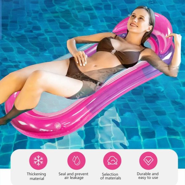 Water fun |   PVC Inflat Air Mattress Foldable Portable Durable Wear Resistant for Summer Pool