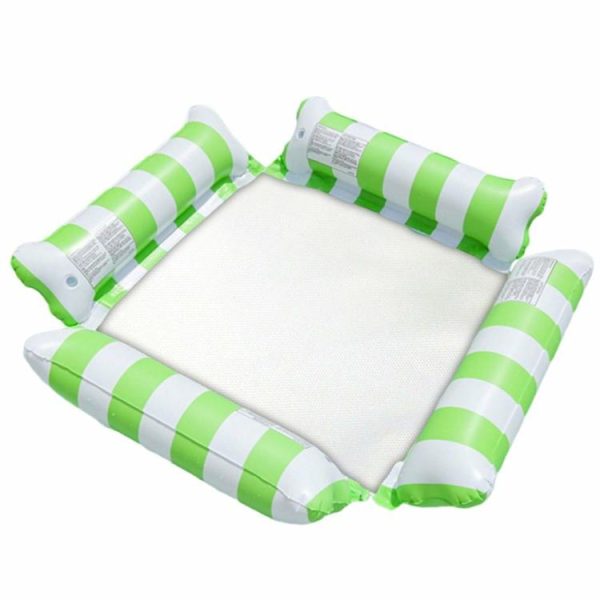 Water fun |   PVC Water Hammock Leak Proof Stripe Inflat Air Mattress for Summer Pool Supplies