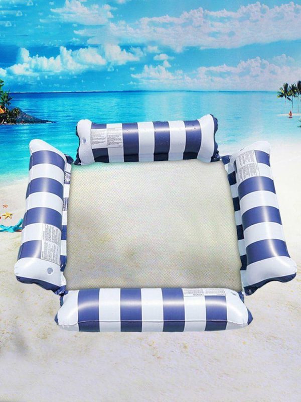 Water fun |   PVC Water Hammock Leak Proof Stripe Inflat Air Mattress for Summer Pool Supplies