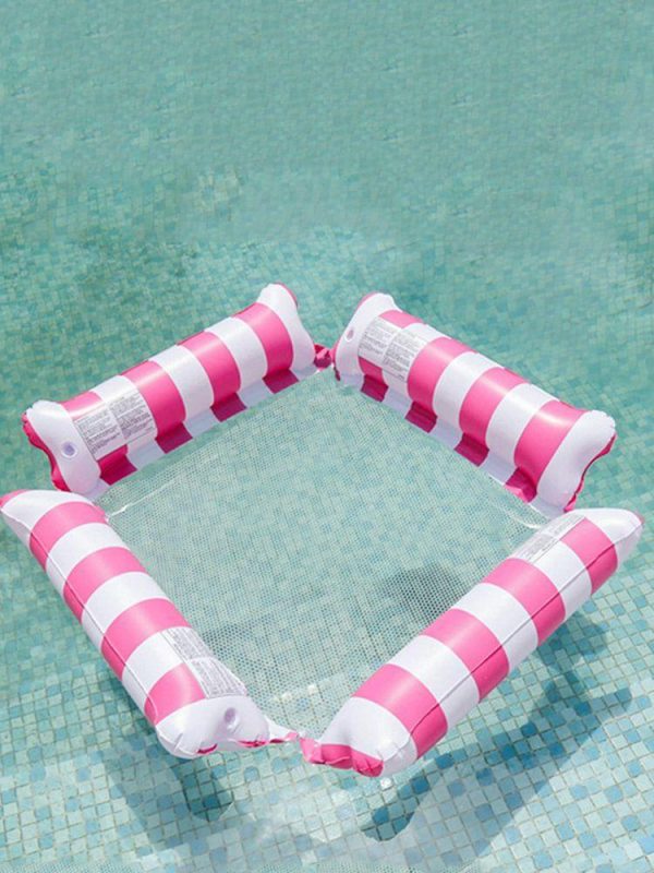 Water fun |   PVC Water Hammock Leak Proof Stripe Inflat Air Mattress for Summer Pool Supplies