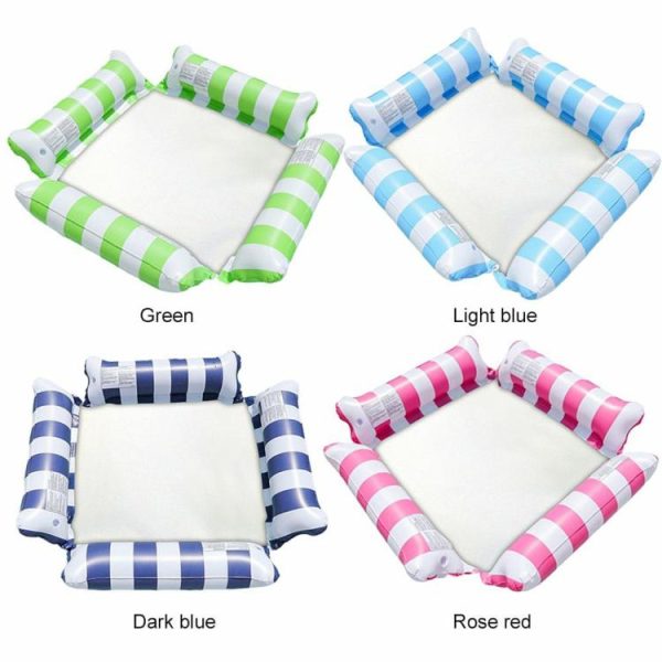 Water fun |   PVC Water Hammock Leak Proof Stripe Inflat Air Mattress for Summer Pool Supplies